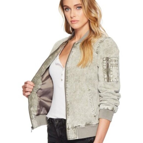 Levi's Acid Washed Denim Bomber Jacket Sz XL - Picture 4 of 5